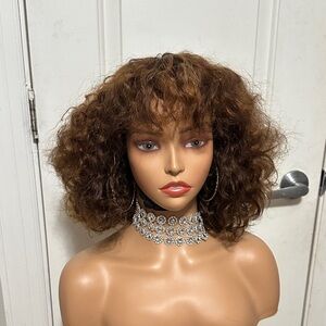 Short curly human hair wig